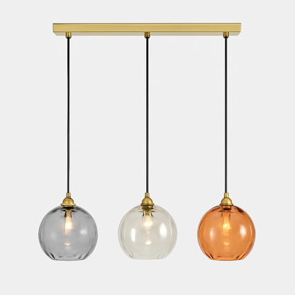 Lustre Boule Verre Grain d'Eau Scandinave LED