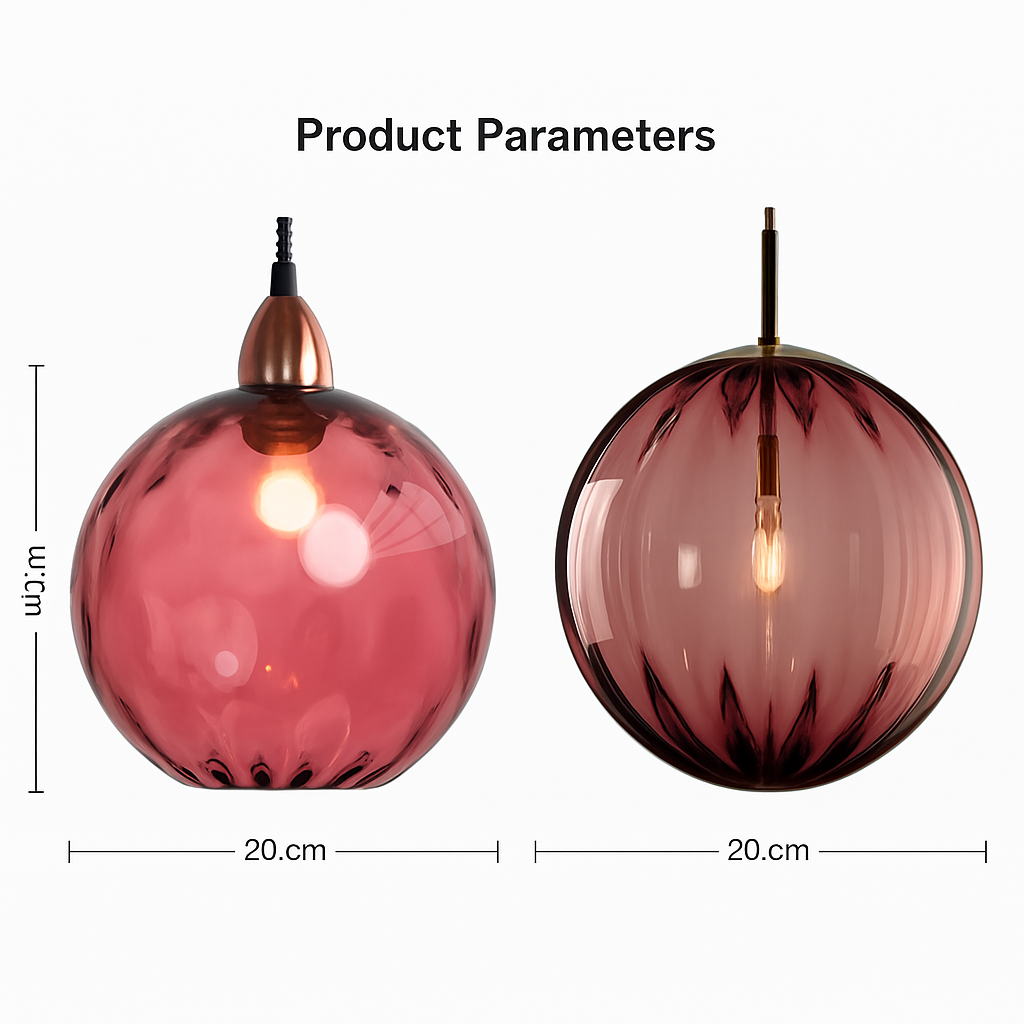 Lustre Boule Verre Grain d'Eau Scandinave LED