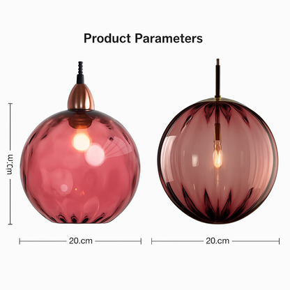 Lustre Boule Verre Grain d'Eau Scandinave LED