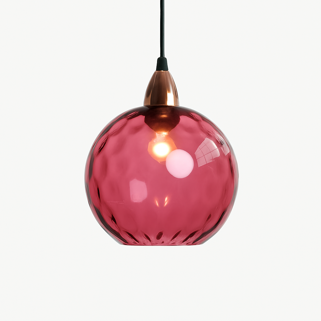 Lustre Boule Verre Grain d'Eau Scandinave LED
