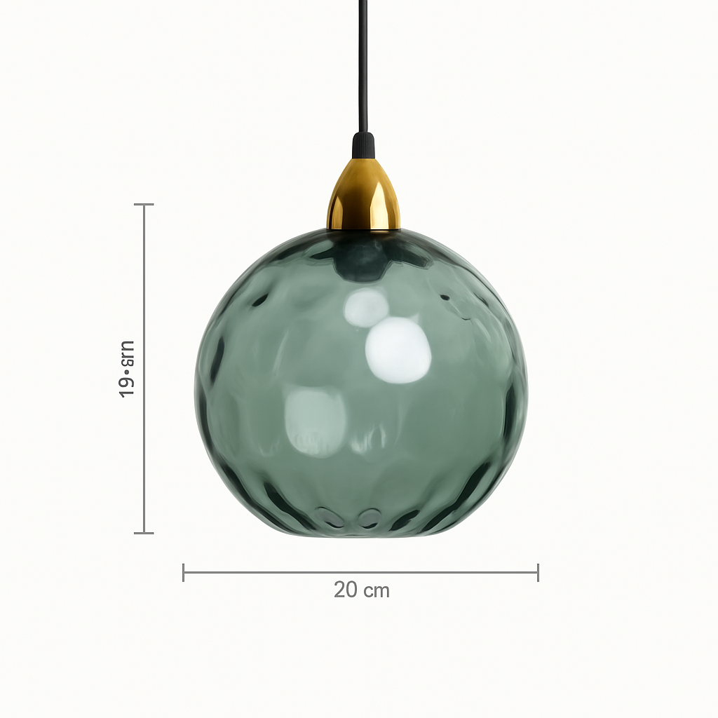 Lustre Boule Verre Grain d'Eau Scandinave LED