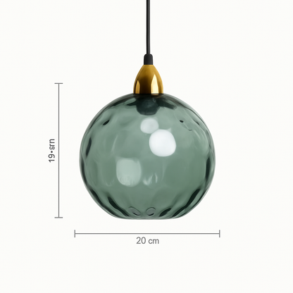 Lustre Boule Verre Grain d'Eau Scandinave LED