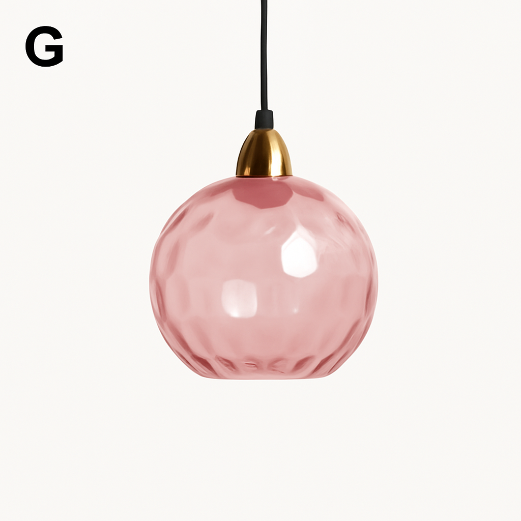Lustre Boule Verre Grain d'Eau Scandinave LED