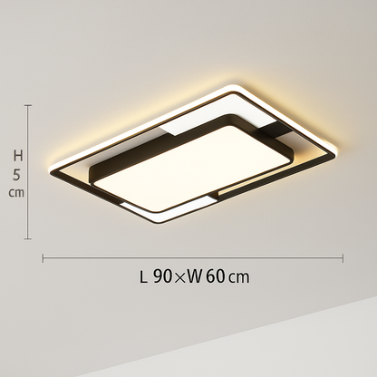 Lustre Carré LED Moderne Noir Fer