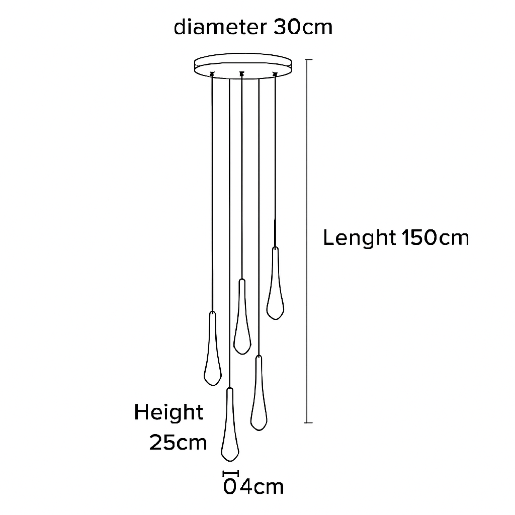 Lustre Goutte d'Eau Dorée Cristal Art Déco HomeLover