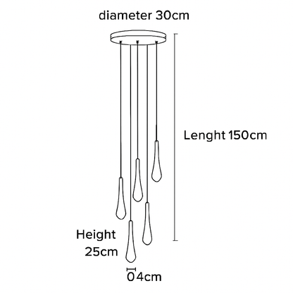 Lustre Goutte d'Eau Dorée Cristal Art Déco HomeLover
