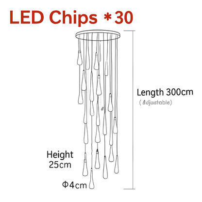 Lustre Goutte d'Eau Dorée Cristal Art Déco HomeLover