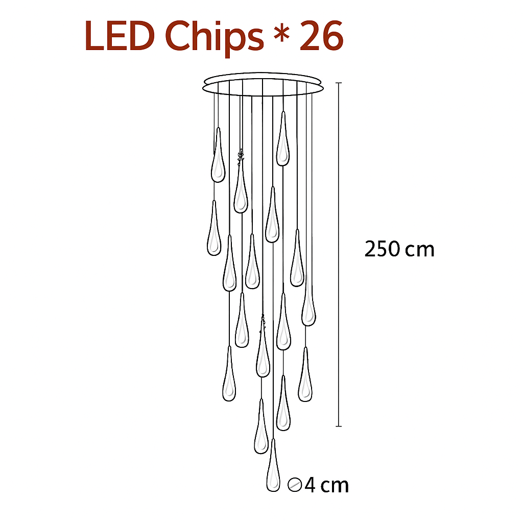 Lustre Goutte d'Eau Dorée Cristal Art Déco HomeLover