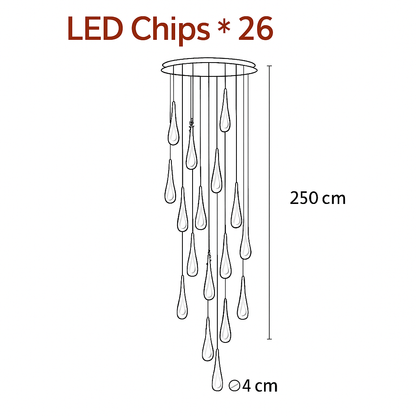 Lustre Goutte d'Eau Dorée Cristal Art Déco HomeLover