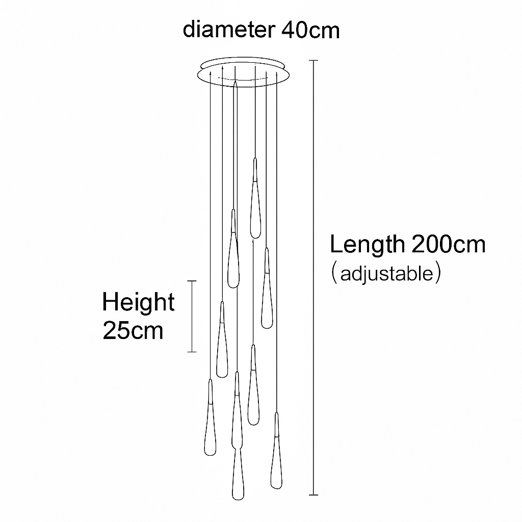 Lustre Goutte d'Eau Dorée Cristal Art Déco HomeLover