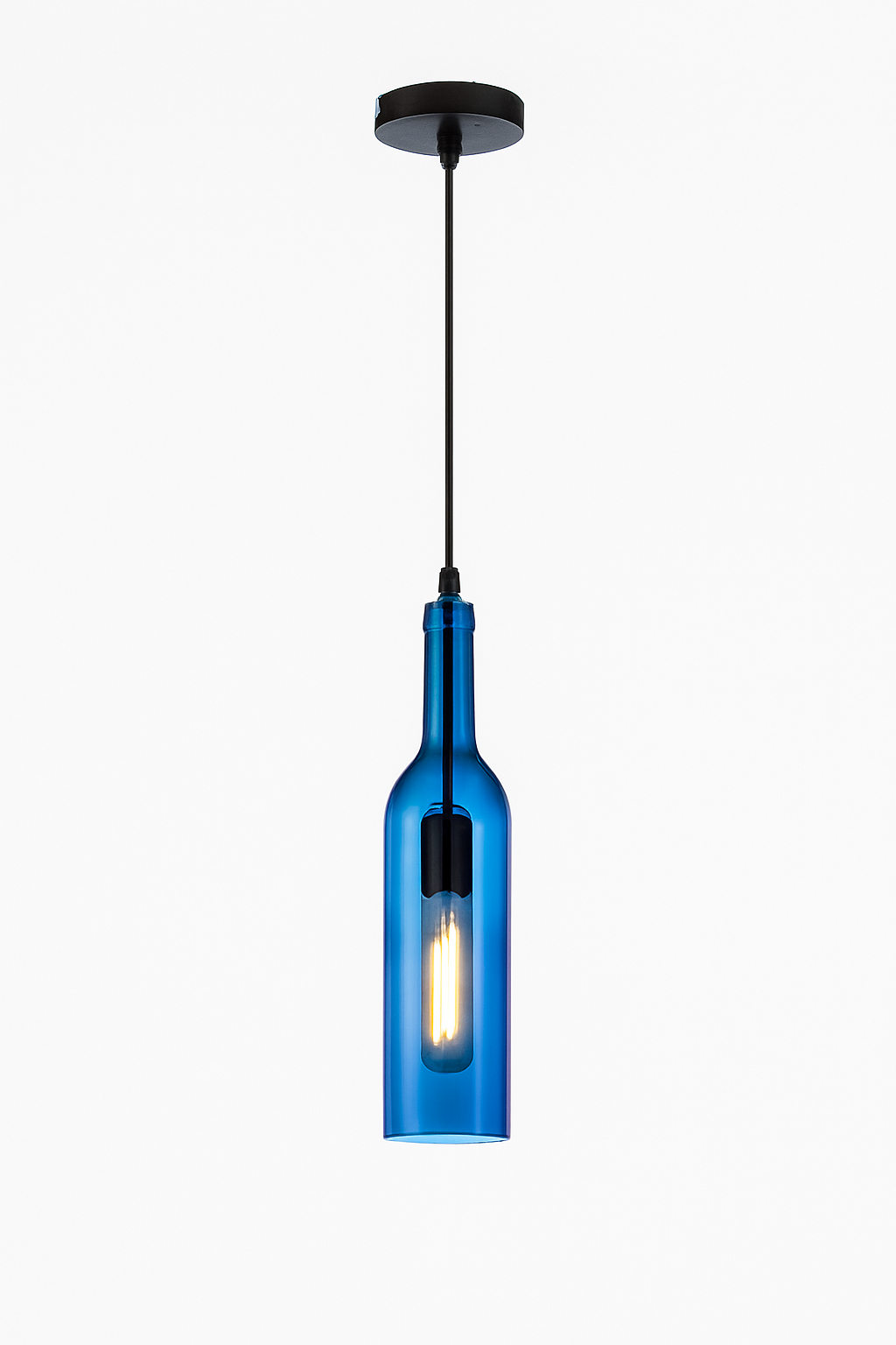Lustre Bouteille de Vin Design Verre & Fer