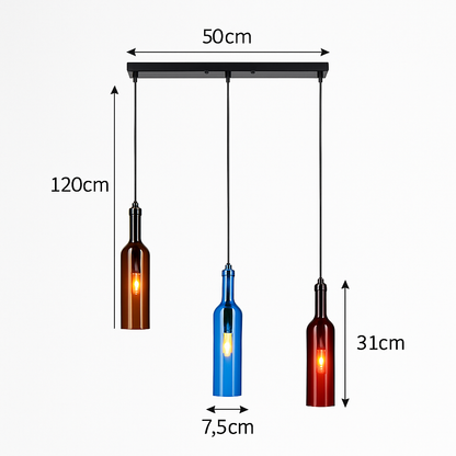 Lustre Bouteille de Vin Design Verre & Fer
