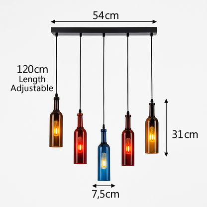 Lustre Bouteille de Vin Design Verre & Fer