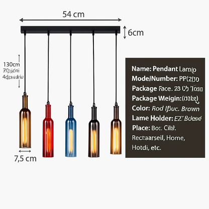 Lustre Bouteille de Vin Design Verre & Fer
