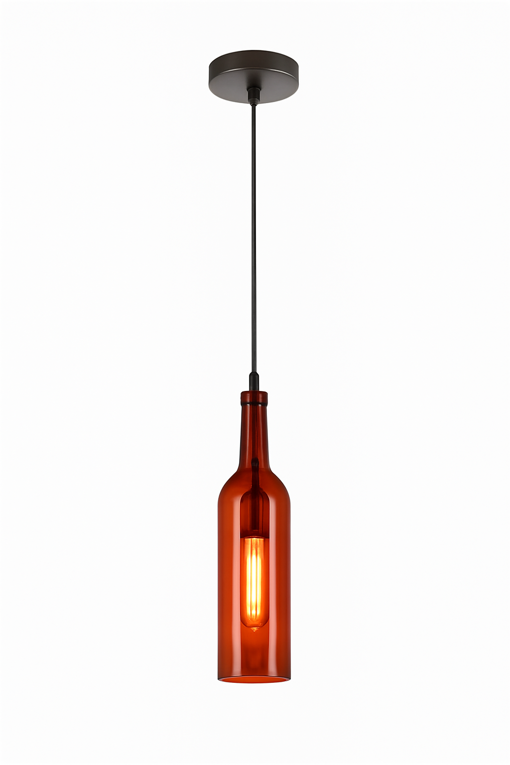 Lustre Bouteille de Vin Design Verre & Fer