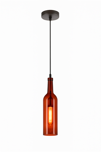 Lustre Bouteille de Vin Design Verre & Fer