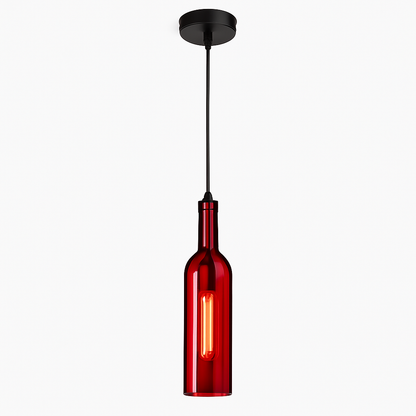 Lustre Bouteille de Vin Design Verre & Fer