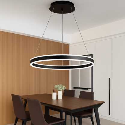 Lustre LED Anneau Moderne Chrome Poli
