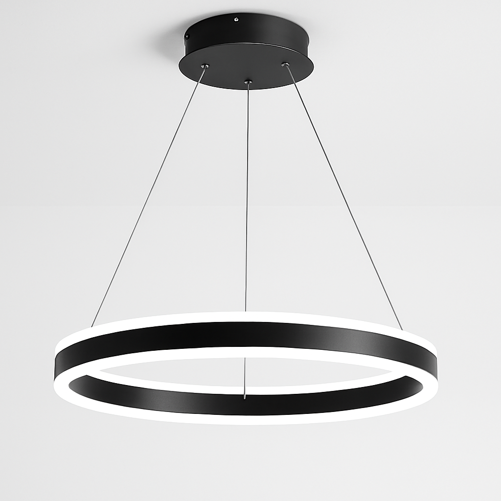 Lustre LED Anneau Moderne Chrome Poli