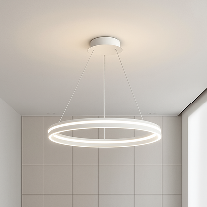 Lustre LED Anneau Moderne Chrome Poli