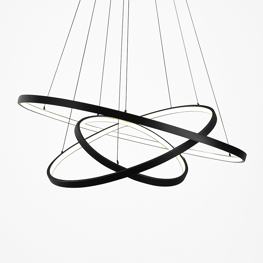Lustre LED Design Anneaux Suspendus