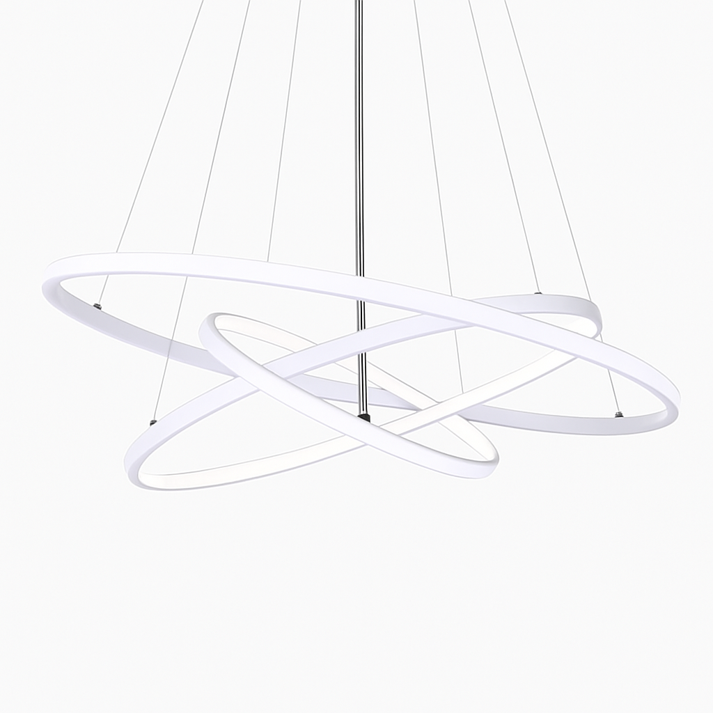 Lustre LED Design Anneaux Suspendus