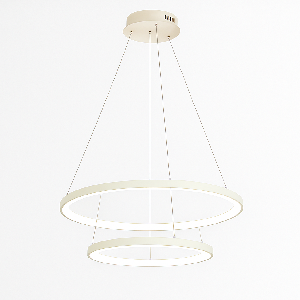 Lustre LED Design Anneaux Suspendus