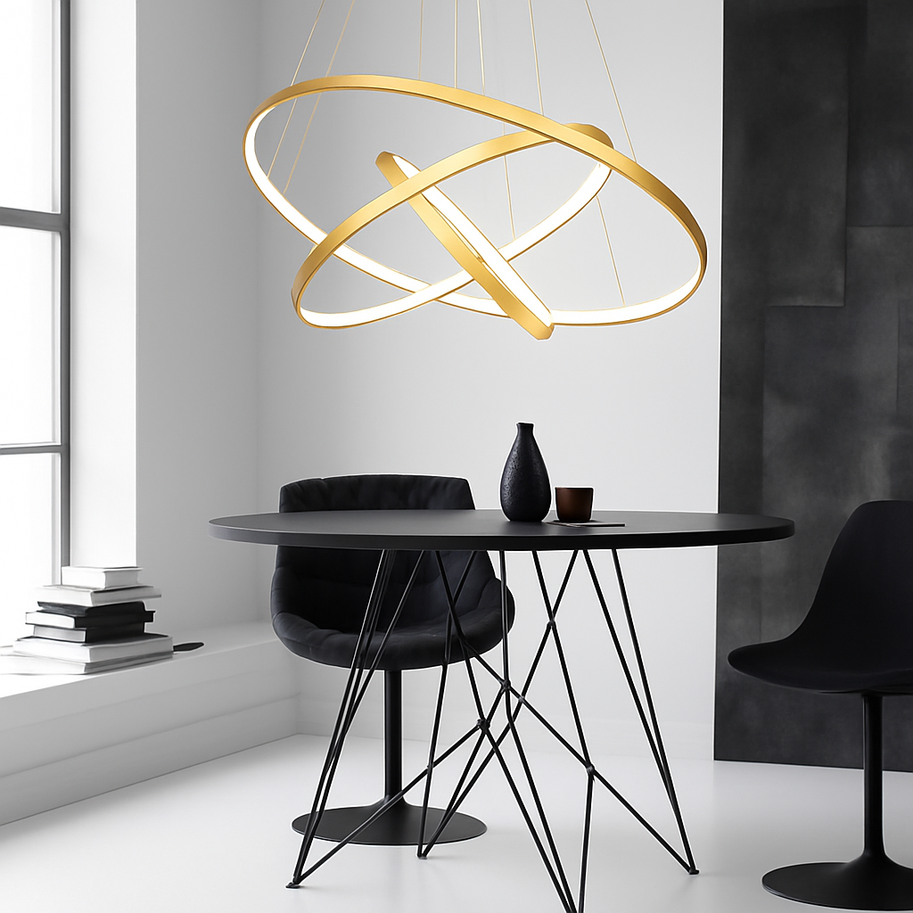 Lustre Design LED Anneaux Imbriqués