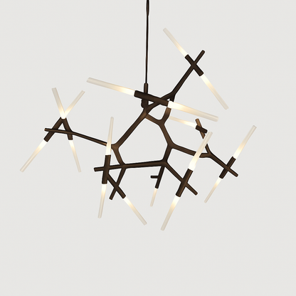 Lustre Design "Arts" : Noir ou Doré, Éclairage Sculptural
