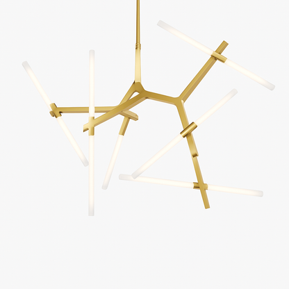 Lustre Design "Arts" : Noir ou Doré, Éclairage Sculptural
