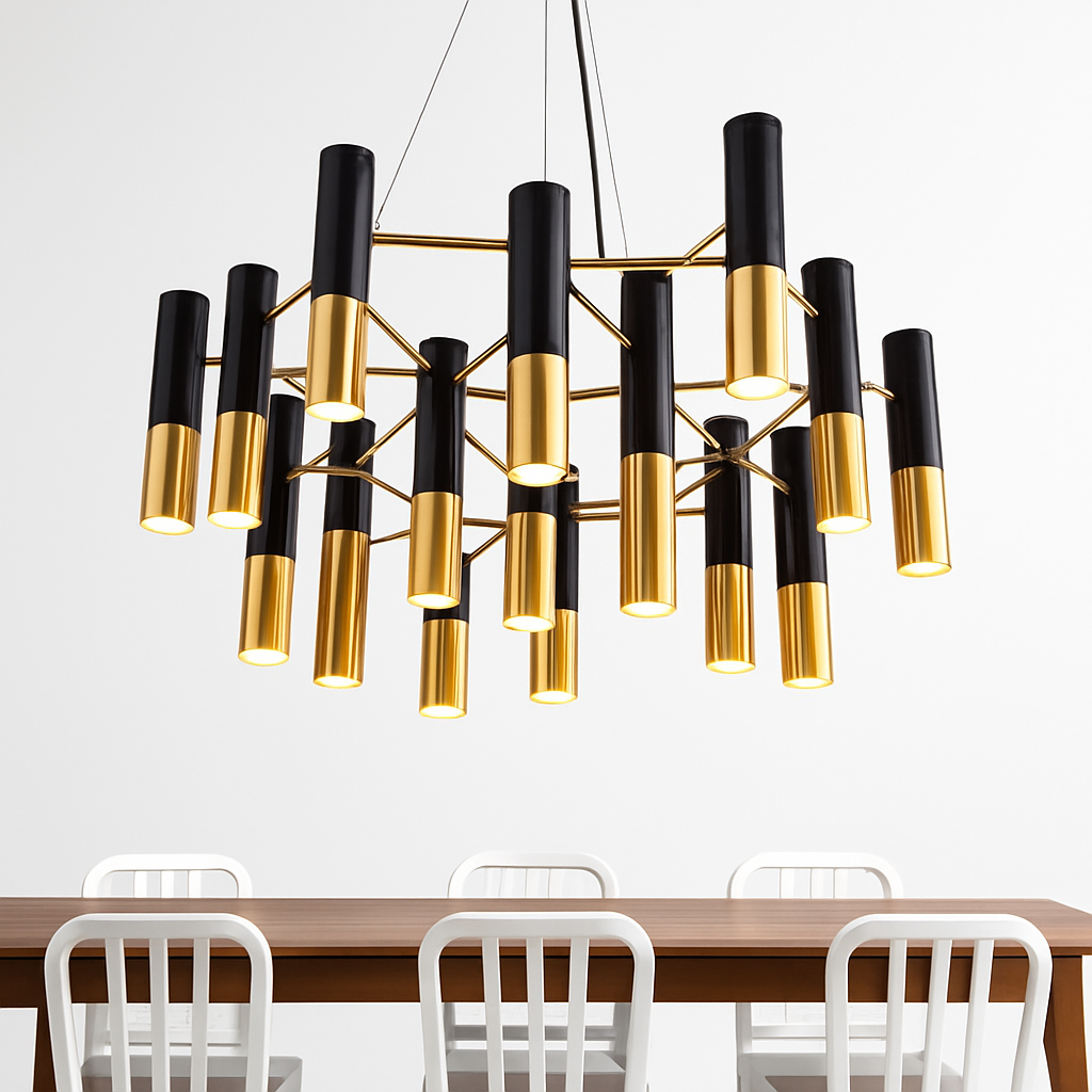 Lustre Design Italy Métal Noir & Doré
