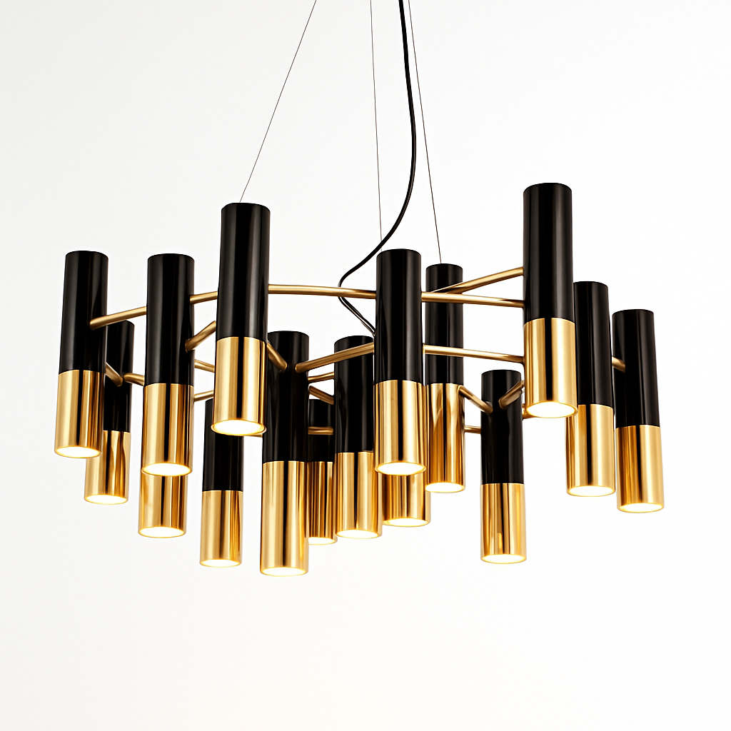 Lustre Design Italy Métal Noir & Doré