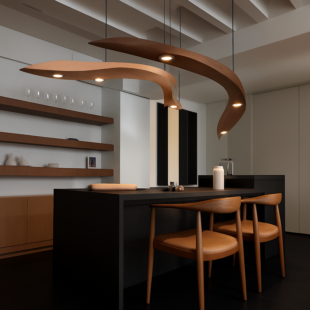 Lustre Villa Bois & Bambou LED Design Naturel