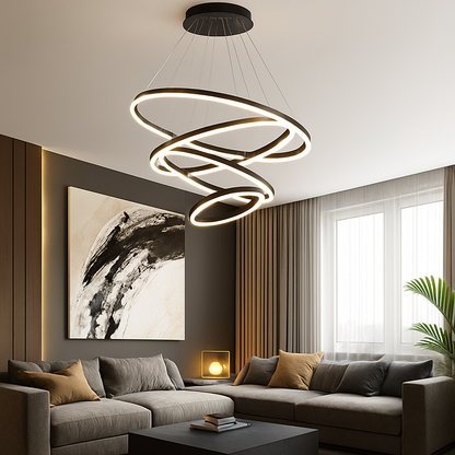 Lustre Design Cercles Entrelacés - Moderne & Élégant