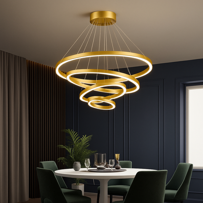 Lustre Design Cercles Entrelacés - Moderne & Élégant