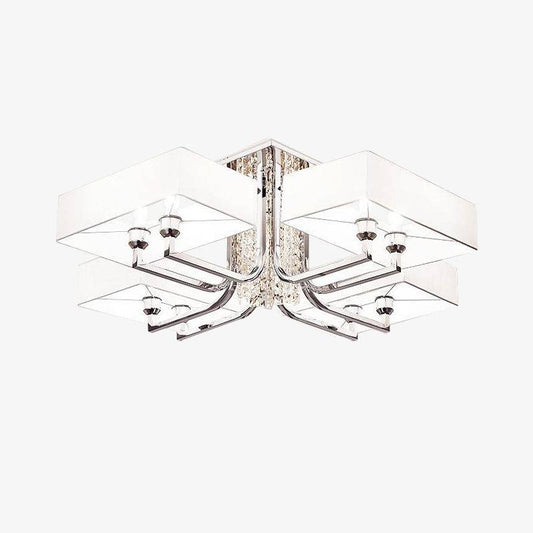 Lustre Design Cristal & Chrome - Élégance Lumineuse