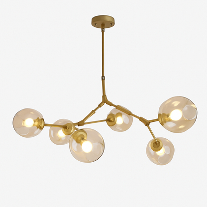 Lustre Design Doré Lindsey XXL Verre & Métal