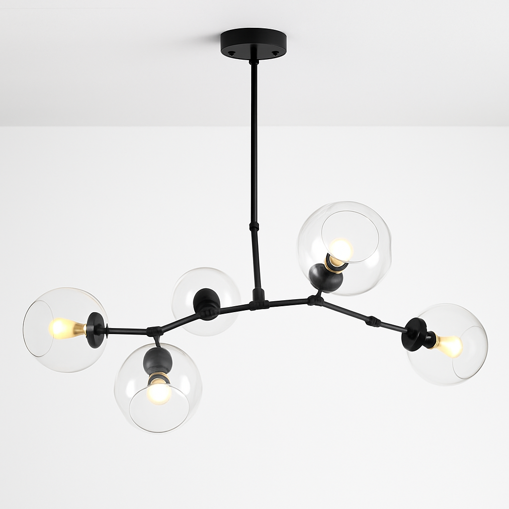 Lustre Design Doré Lindsey XXL Verre & Métal