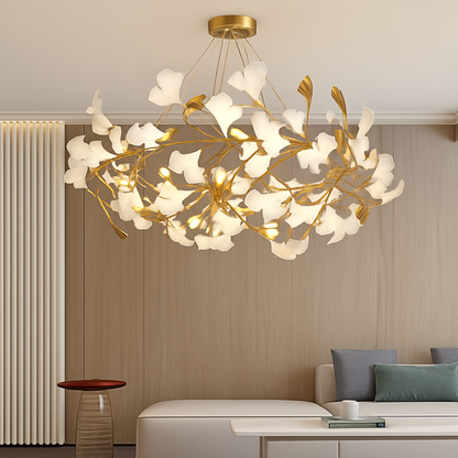 Lustre Design Céramique Dorée Naturelle