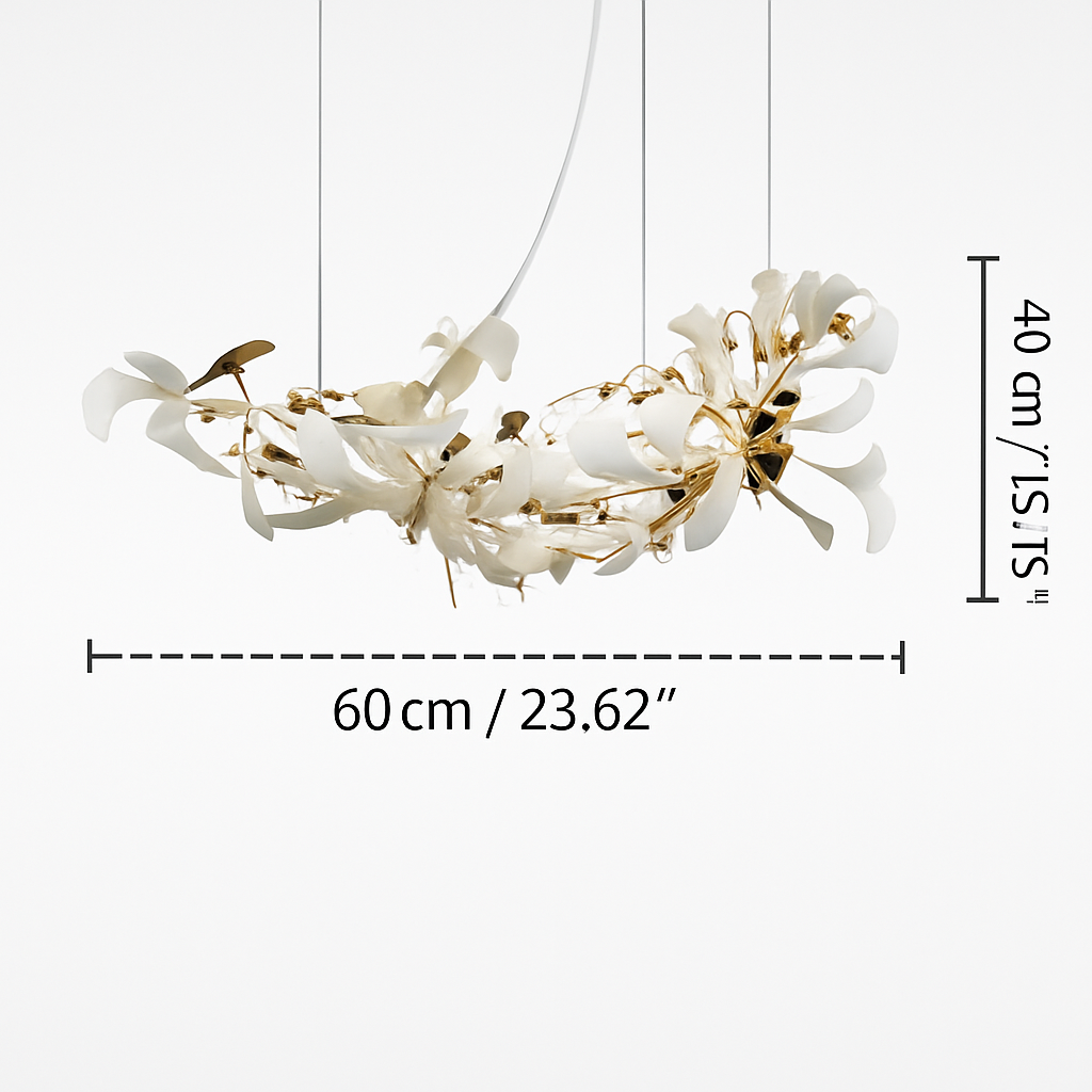 Lustre Design Céramique Dorée Naturelle