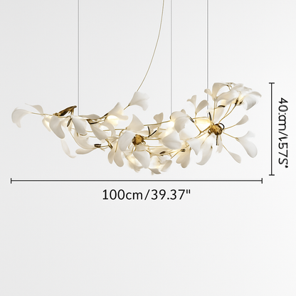 Lustre Design Céramique Dorée Naturelle