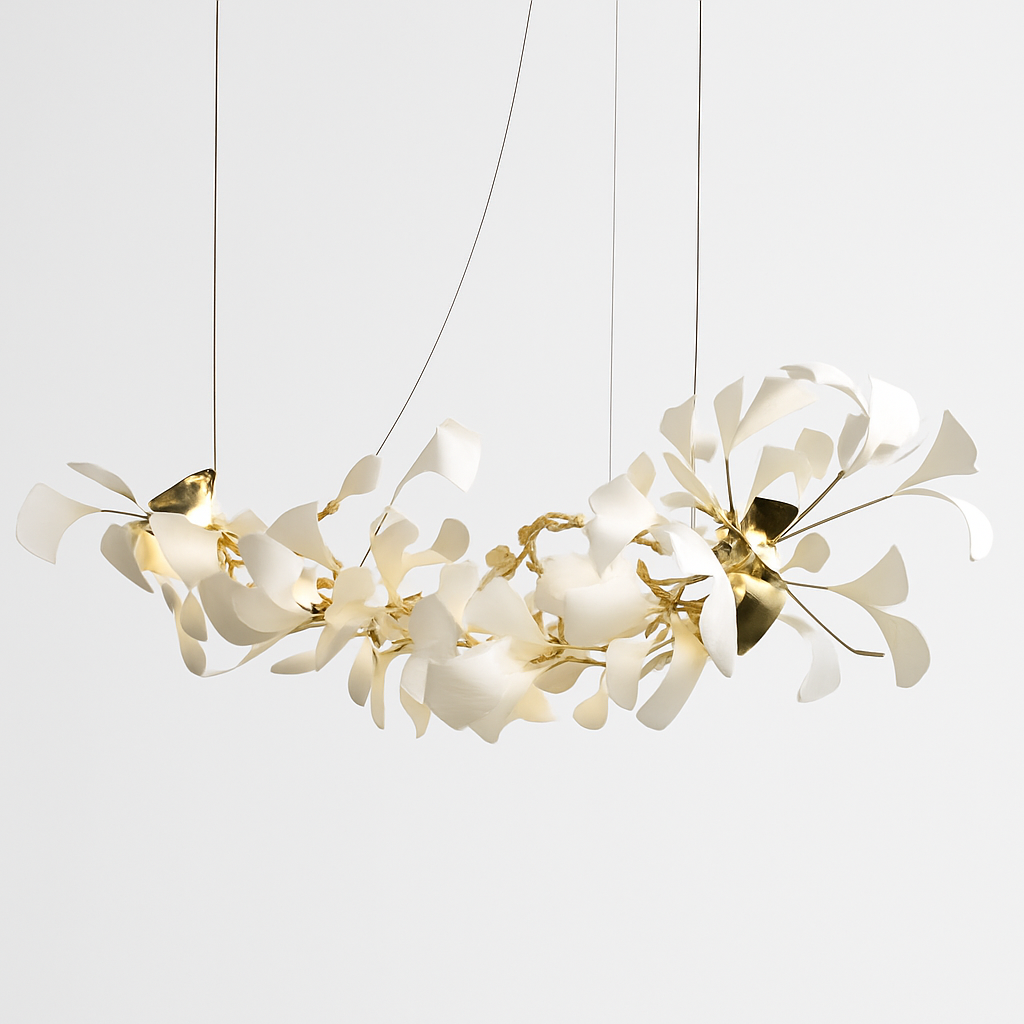 Lustre Design Céramique Dorée Naturelle