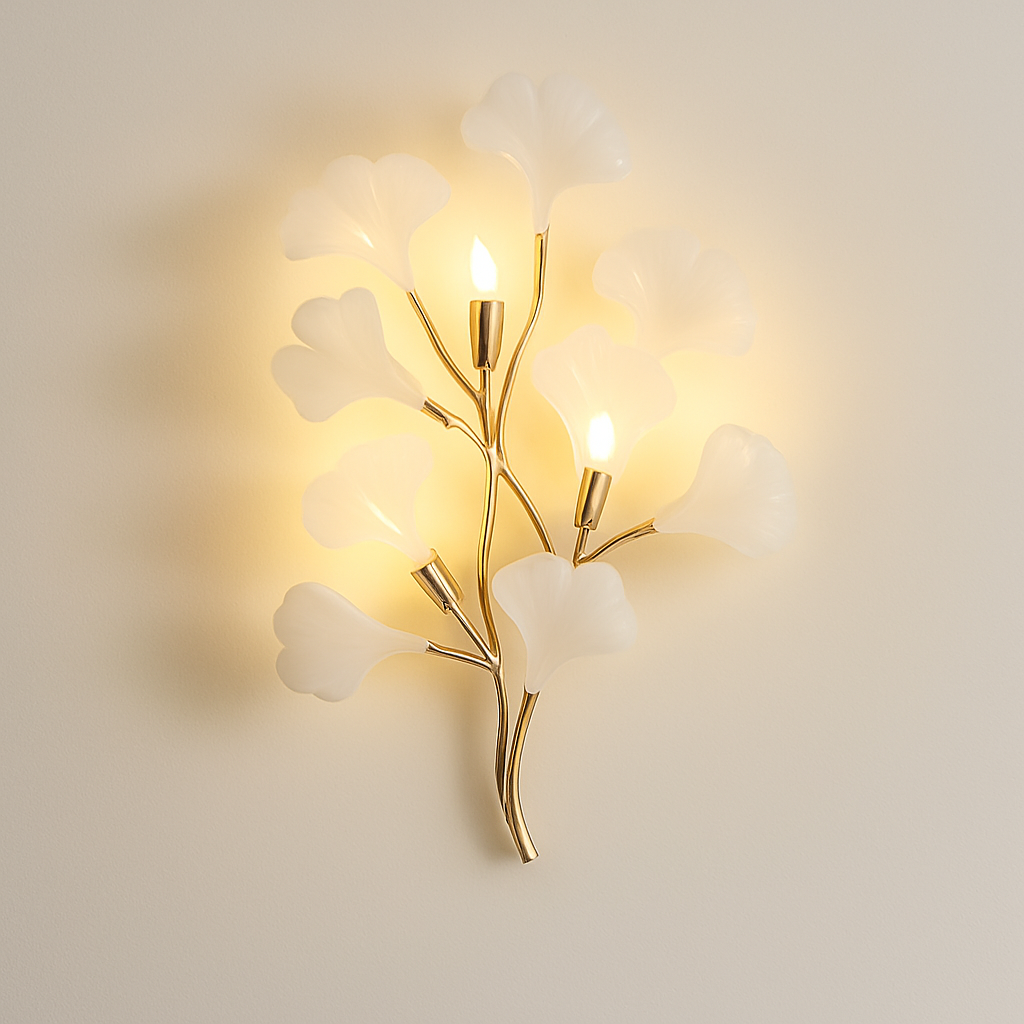 Lustre Design Céramique Dorée Naturelle