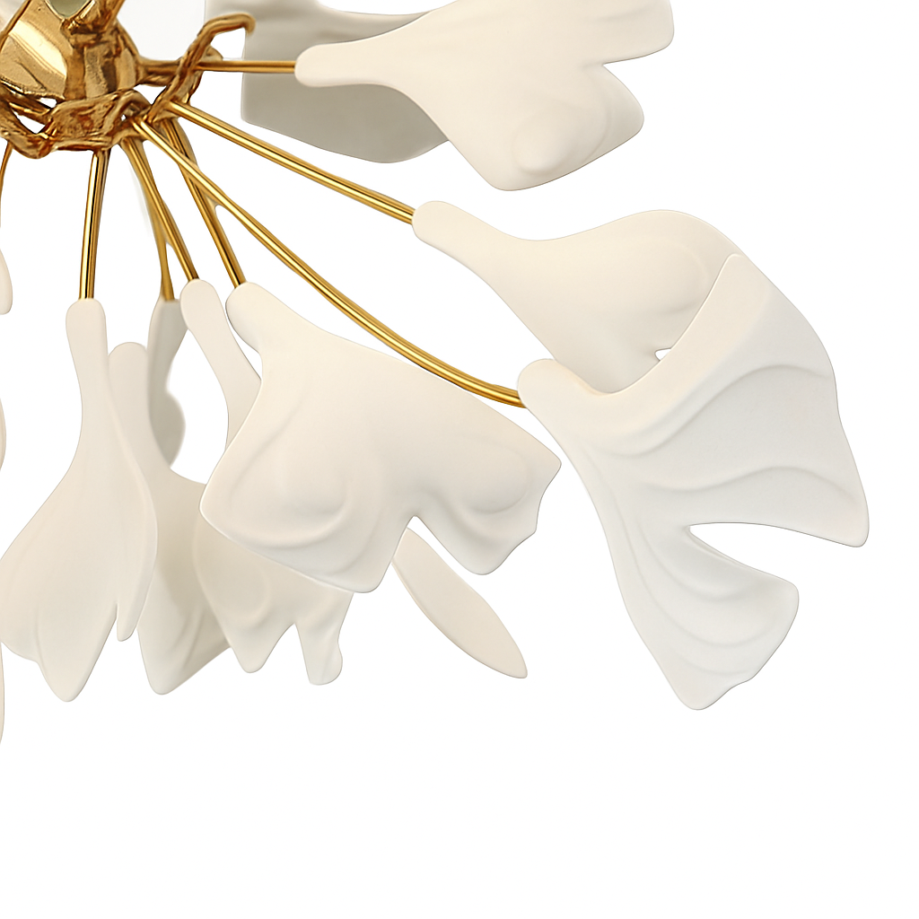 Lustre Design Céramique Dorée Naturelle