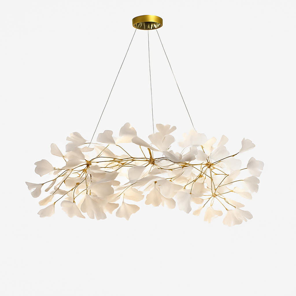 Lustre Design Céramique Dorée Naturelle