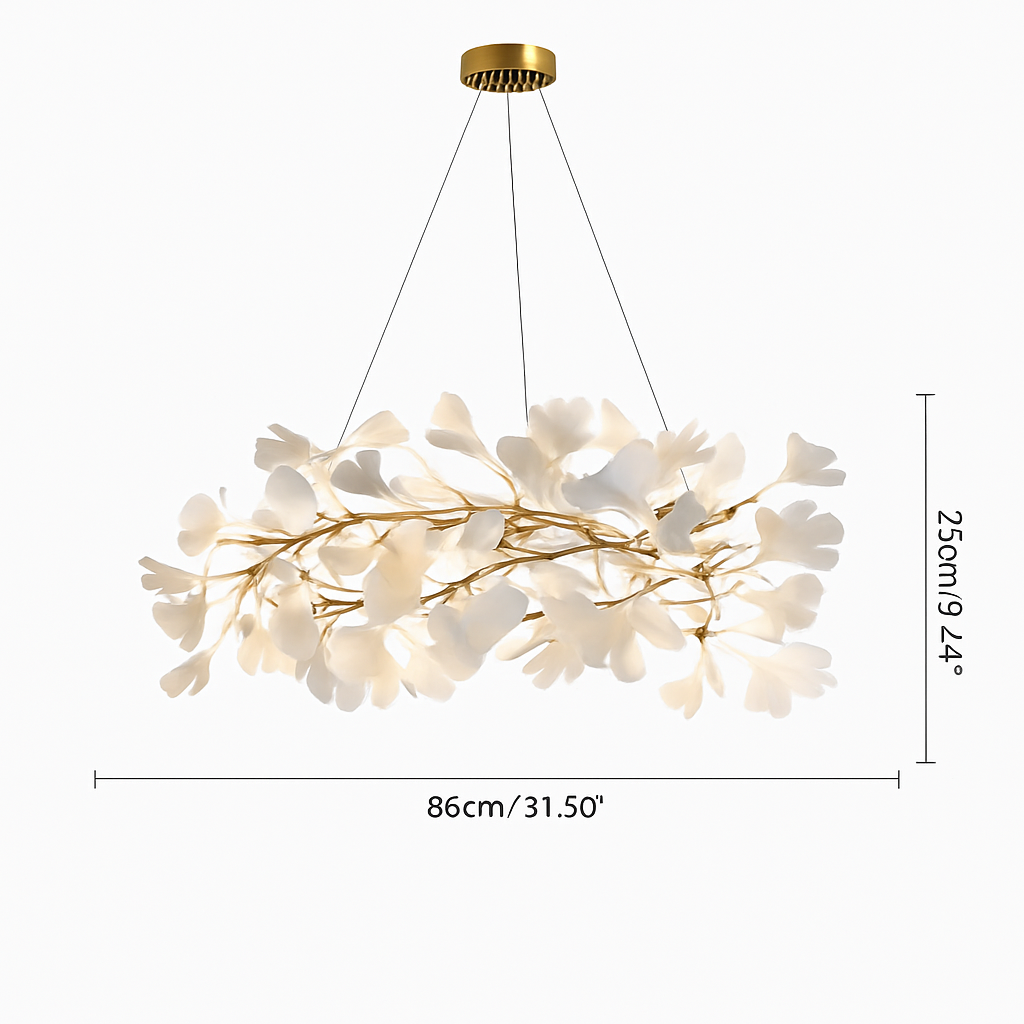 Lustre Design Céramique Dorée Naturelle