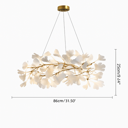 Lustre Design Céramique Dorée Naturelle
