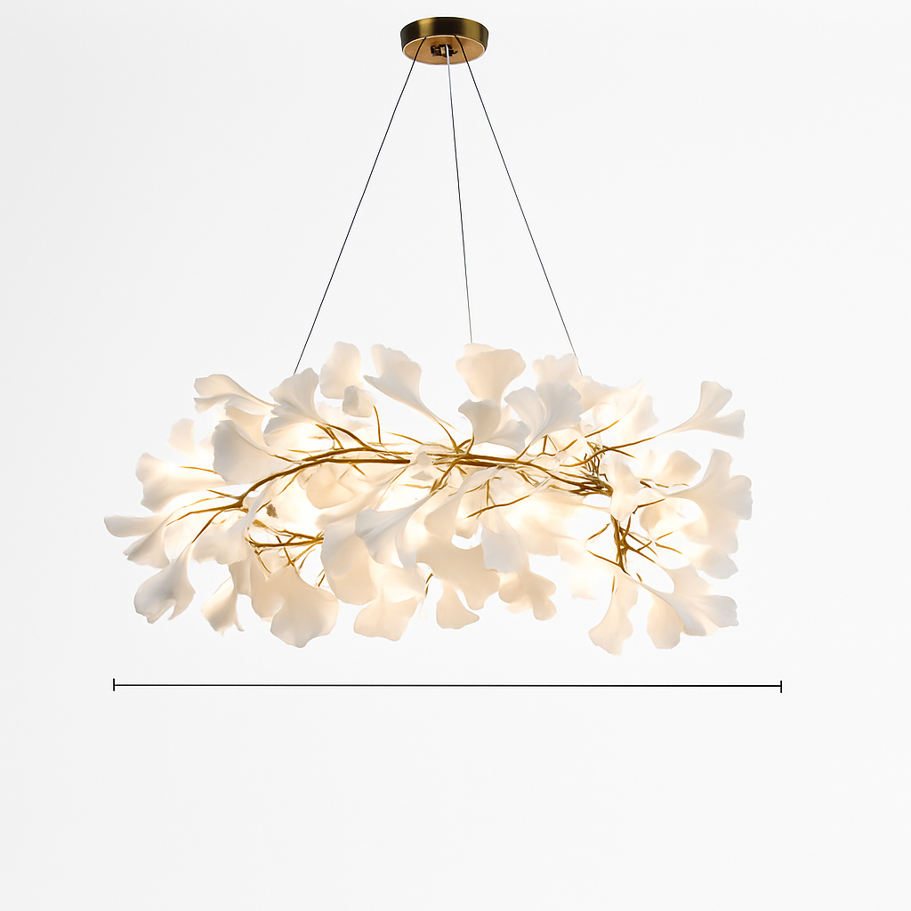 Lustre Design Céramique Dorée Naturelle