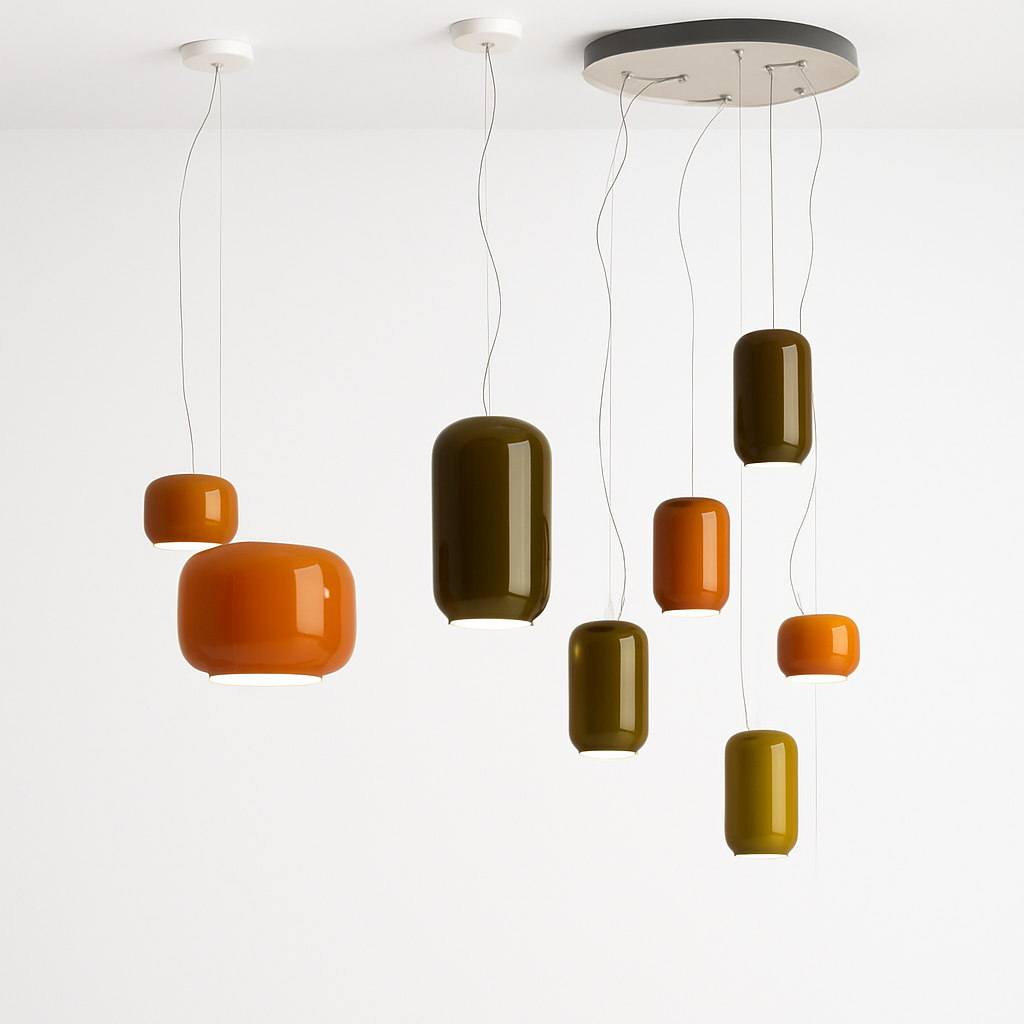 Lustre Design Italien Verre Coloré Winfordo