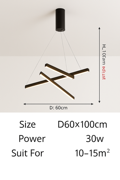 Lustre LED Design Solana Noir Aluminium